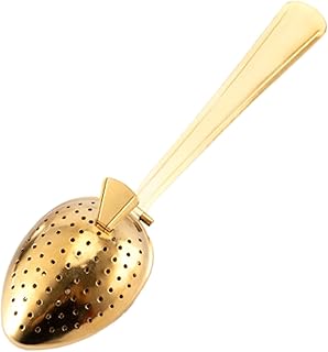 Tee-Ei Löffel – 15 x 3,9 x 3,5 cm, Edelstahl-Sieb, langer Griff, Teeschaufel | feines Loch, lose Blätter, Diffusor für Getränkeliebhaber, Zuhause, Reisen, Brauzubehör, Bar, Küche, Brauwerkzeug-Set