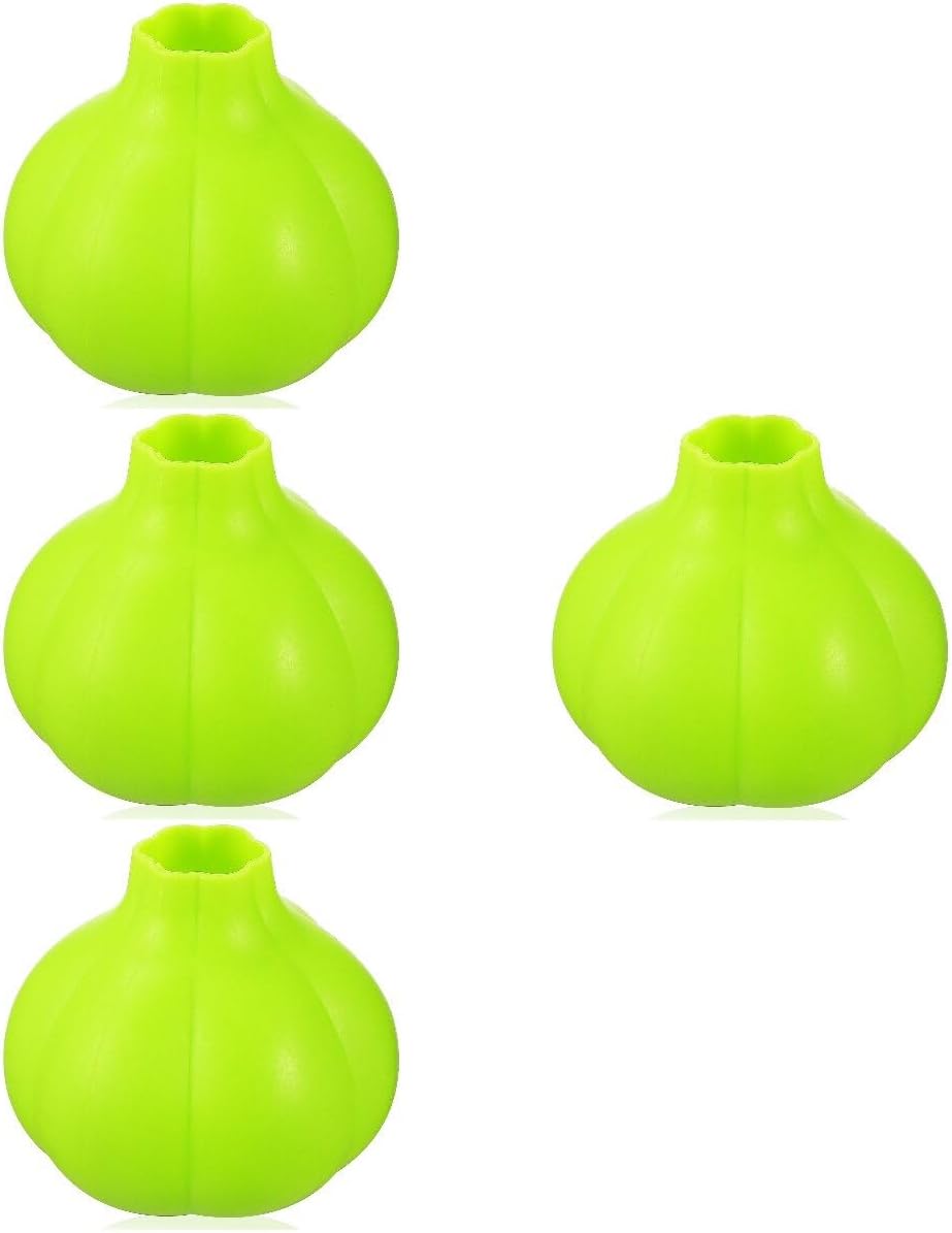 Cabilock 4pcs Garlic Skin Removal Tool Garlic Roller Peeler Silicone Kitchen Tool