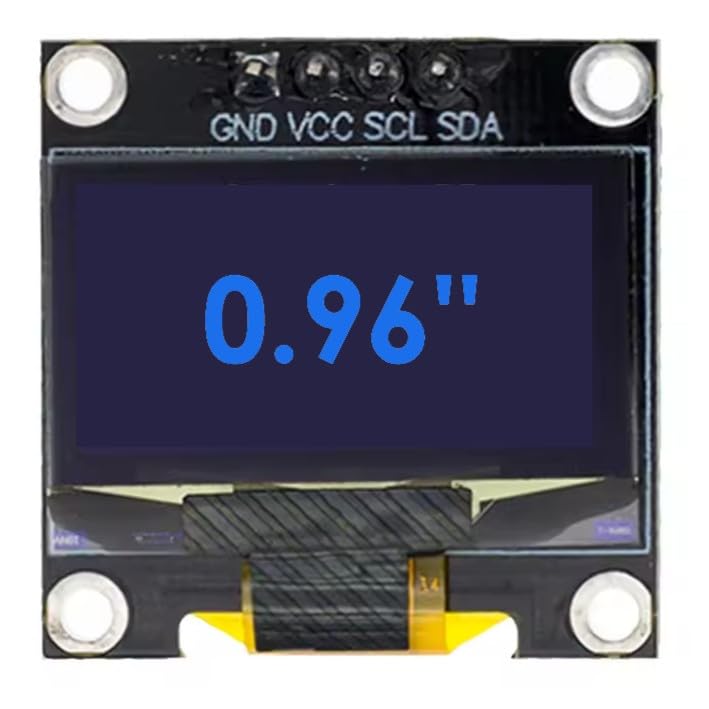 OLED Display Module, 0.96 Inch, 128x64 LCD, SSD1306 I2C IIC SPI Serial Interface, Yellow-Blue/White-Blue, 4-Pin with Pre-soldered Headers