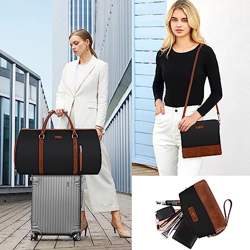 Convertible 2-in-1 Garment Bags for Travel, 50L Carry On Garment Duffle Bag With Shoe Compartment Large Weekender Bag for Women Men Hanging Suitcase Suit Travel Duffel Overnight Bags 4pcs Set by TIBES - Used condition - Image 6