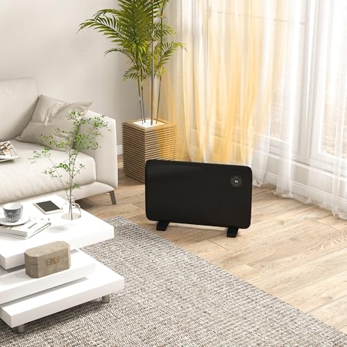 HOMCOM 1200W Electric Heater, Freestanding or Wall Mounted, Convector Heater, Quiet Space Heater with LED Display, Adjustable Thermostat, Weekly Timer, Black HOMCOM 1200W Electric Heater, Freestanding or Wall Mounted, Convector Heater, Quiet Space Heater with LED Display, Adjustable Thermostat, Weekly Timer, Black