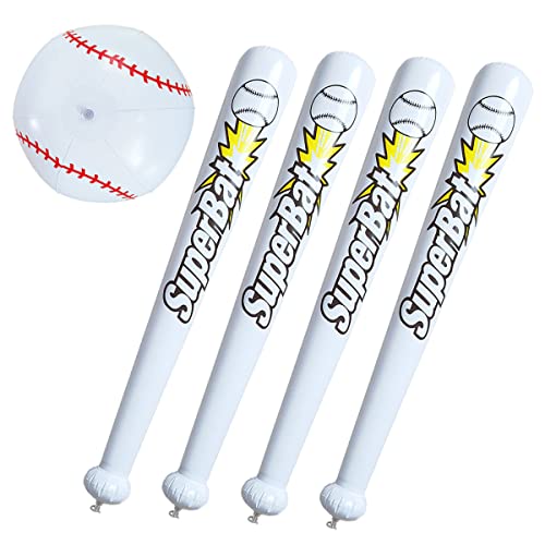 XiXiRan Bate de Beisbol Inflable*80cm, Beisbol Hinchable*30cm, Juguete de Beisbol Inflable, Grande Bate de Beisbol Inflable, Pelota de Playa Repelente al Agua, Suministros de Fiesta de Béisbol