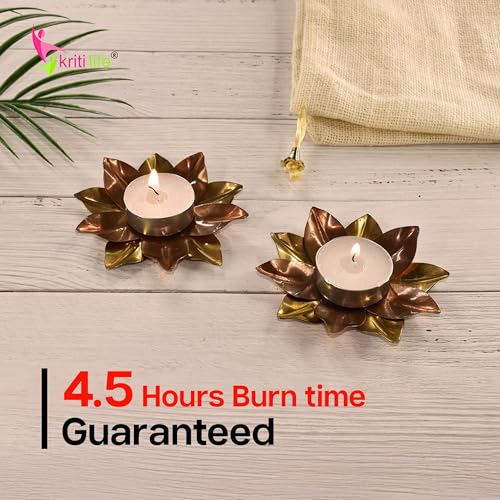 Image of Kriti Life Jasmine Scented Tealight Candles 100% Paraffin Wax 4.5 Hours | Smokeless Dripless White Candles for Home Meditation - Set of 50
