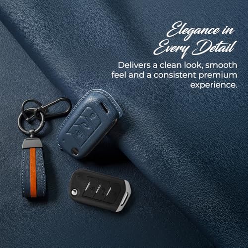 Image of keyzone royal leather key cover for Mahindra Thar Roxx, Thar, Bolero, Scorpio, XUV700, XUV400, XUV3x0, XUV300, TUV300, Marazzo