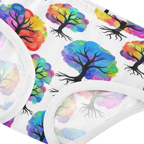 Joisal Art Trees White Cute Panties Girl Toddlers Underwear Floral Cotton Animals Briefs Underpants 2t4