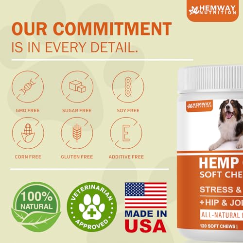 Image of Hеmp Calming Chews for Dogs - Duck Flavor Soft Chews - Dog Calming Treats Supplement for Storm Anxiety, Sleep, Relaxing, Separation Aid, Stress, Hyperactivity Relief - All Ages & Sizes - 240 Count