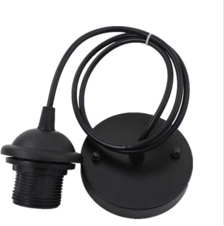 Pendant Light Fitting,Ceiling Rose Pendant with Lamp Holder Fitting Accessories Kit Set for E27 Screw-Type Bulb Light Black (Pack of 1)