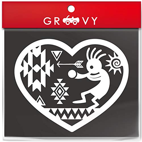 ハート ココペリ 開運 金運 恋愛運 ステッカー お守り グッズ 円 白黒 かわいい おしゃれ カッコイイ 車 ブランド アウトドア シール おもしろ 防水 エンブレム アクセサリー ブランド 雑貨_1251 (ホワイト)