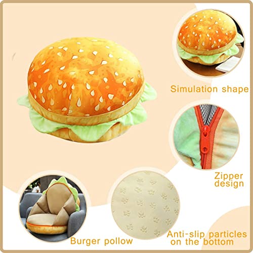 Large 3D Simulation Burger Plush Pillow Sofa, Funny Food Stuffed Cheeseburge Watermelon Toy Soft Toast Bread Plushies Soft Hot Dog Back Cushion Home Decor Gifts 15.7In #TOP2