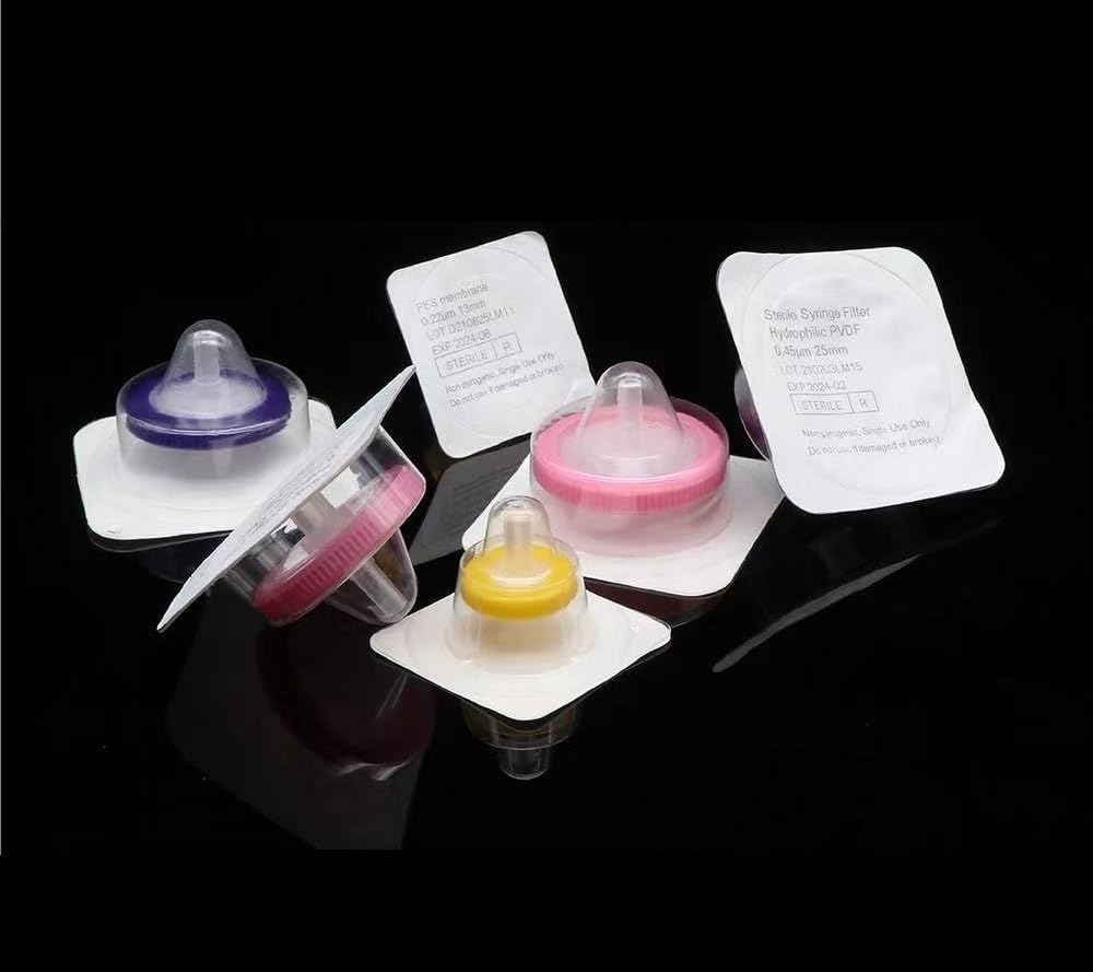 Filtro de jeringa de laboratorio, Filtro Jeringa PVDF 33mm 0.22um 50uds