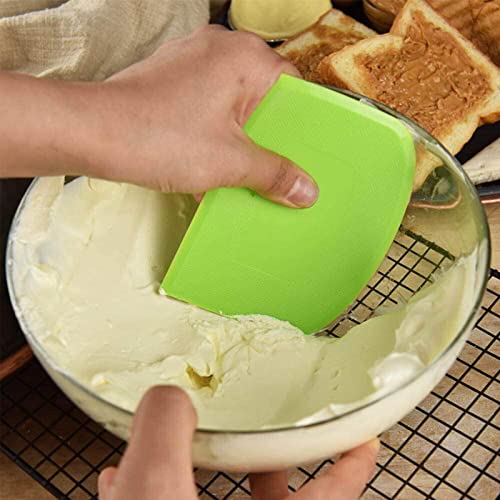 image for Meajore 6 Pieces Dough Scraper Bowl Scraper Food-Safe,Dough Cutter Fle