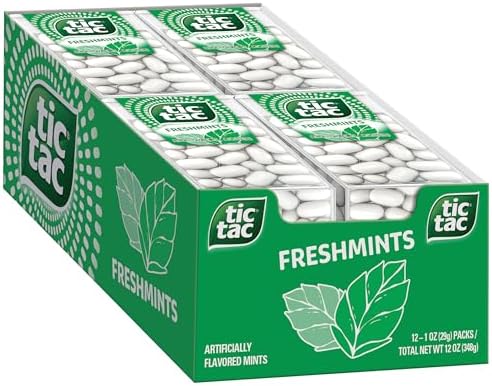 Tic Tac Freshmint Breath Mints, Bulk 12 Pack, On-The-Go Refreshment, 1 oz Each