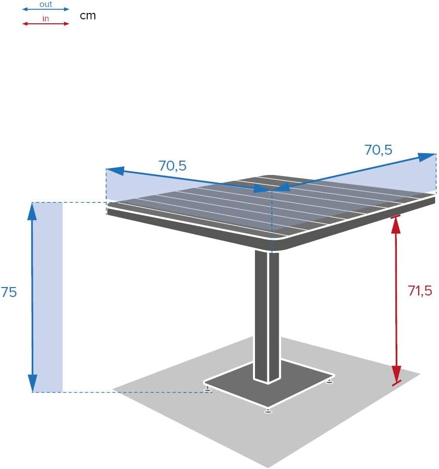 Tyla Bistro Garden Table Acacia & Graphite