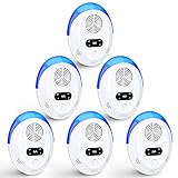 Ultrasonic Pest Repeller 6 Pack, Electronic Plug in Indoor Pest Repellent, Ultrasonic Pest Repellent,Indoor Pest Control for Home,Kitchen, Office, Garage, Hotel