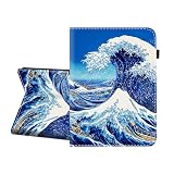 CICPLKSE Case for Samsung Galaxy Tab E 9.6 2015 (Model SM-T560/T561/T565/T567),Premium PU Leather Cover with Auto Sleep Wake,Sea Wave