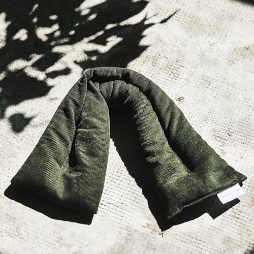 Coussin chauffant cervical bouillotte graines de lin 52x12cm