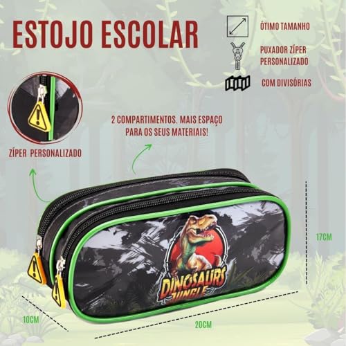 Kit Mochila Escolar Menino Conjunto Bolsa Escolar Mochila de Rodinhas, Lancheira e Estojo Porta Lápi