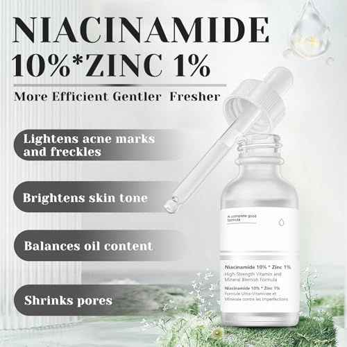 Niacinamide 10% + Zinc 1%, Serum Niacinamida, Serum Facial Niacinamide, Reduce la Apariencia de Poros Dilatados y Piel Opaca, Apto para Todo Tipo de Piel, 30Ml - imagen 2