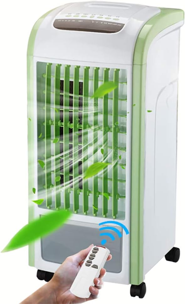 Eaporatie Cooler, Portable Bladeless Air Cooler, Fan & Humidifier with Remote Control and Timing, 3 Modes & 3 Speeds Air Conditioner, 60W