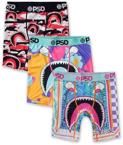 PSD Youth Boys Underwear Breathable Cotton Boxer Briefs, Packs & Singles