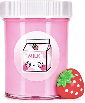 Hoshimi Slimes Strawberry Milk Thick Glossy Slime Ages 8+ 4oz Handmade Scented Soft Stretchy Sensory ASMR Gift