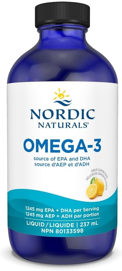 Nordic Naturals Omega-3 Liquid - Aids in Cognition and Heart Health, Lemon Flavor, 237 mL