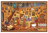 MOMIBOOK Puzzles for Adults 1000 Piece Jigsaw Puzzles of Magic Night Whispers, Glow in The Dark Luminous Painting Image Challenging Hard Impossible Puzzle Unique Funny Party Christmas Birthday Gifts