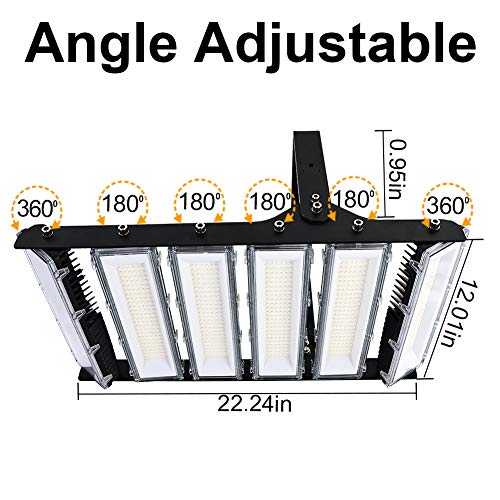 300W LED Flood Light Outdoor, 27000lm 6000K Super Bright Yard Security Lights IP66 Waterproof Outdoor Work Lights Daylight White,OSRAM LED Chips, Adjustable Heads, Great for Garden,Street, Parking Lot - Thumbnail 7