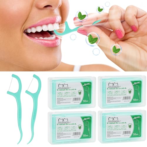 Oumuik Hilo dental de menta, cintas de seda dental, palillos de seda de menta, especialmente adecuados para rechinar los dientes, limpieza fácil de limpiar los dientes para espacios estrechos, fácil