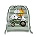 Birthday Galore Farm Green Tractor Time 8.5 x 11 Inch Drawstring Goodie Bags For Party Favors - 10 Pack of Candy Treat Bags - Boys Kids Birthday Party Decorations