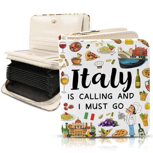 Image of Cute Italy Wallet for Women, PU Leather Accordion Wallet, Zipper Coin Purse | Women's Cute Italy Accordion Wallet, Credit Card Holder with 1 ID Window 14 Card Slots, Gift for Wife Daughter Ladies