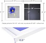 VNVNK 20x20 Cadre blanc, parfait pour 20x20 Image de pouce sans Mat ou 16x16 Image de pouce avec Mat, Image Frame-1 PCS