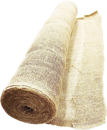 Wide 40\" X 48 Feet Burlap Planter Liner Roll Bur40 | 40 inch x 16 Yards 7 oz DIY Material Weed Barrier, Natural Jute-Burlap Large Gardening Wide-Ribbon Aisle Runner and Plant Cover (48 feet) - Thumbnail 2