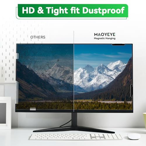 [2 Pack] Magnetic Hanging 27 Inch Computer Anti Blue Light Screen Protector for 16:9 Aspect Ratio Widescreen Monitor, Eye Protection Anti-Glare Light LED PC Screen Protector, Removable 27in Protective Film by Mao Yeye - Used condition - Image 6