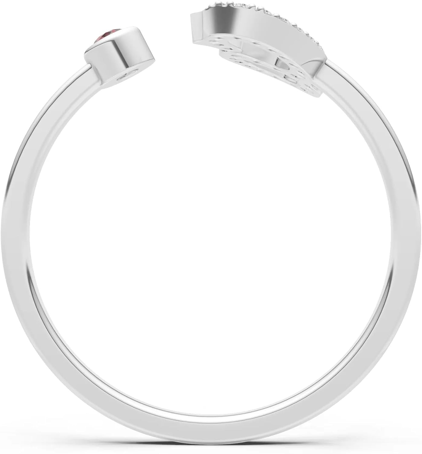 PEORA Round Cut Garnet Band Available in Solid 10K, 14K or 18K Ring – White, Yellow or Rose Gold