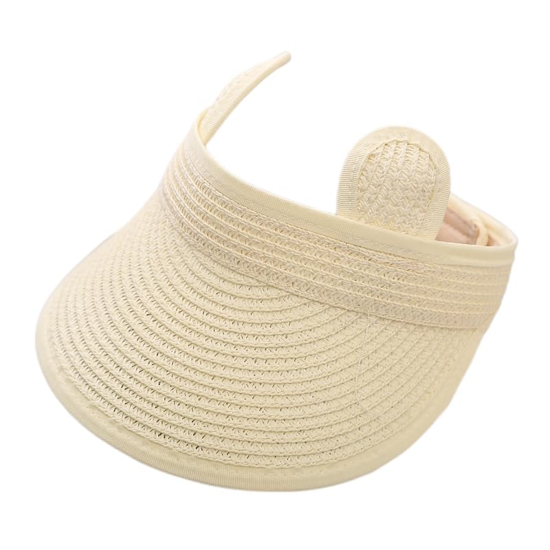 Volicph Sombrero de paja universal para bebé, niños y niñas, sombrero de paja de verano, sombrero de paja suave, sombrero de protección solar, sombrero de viaje, sombrero de paja de verano, sombrero