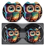2 Pack Car Coasters for Cup Holders,Owl Car Cup Holder Coasters,2.75' Universal Size...