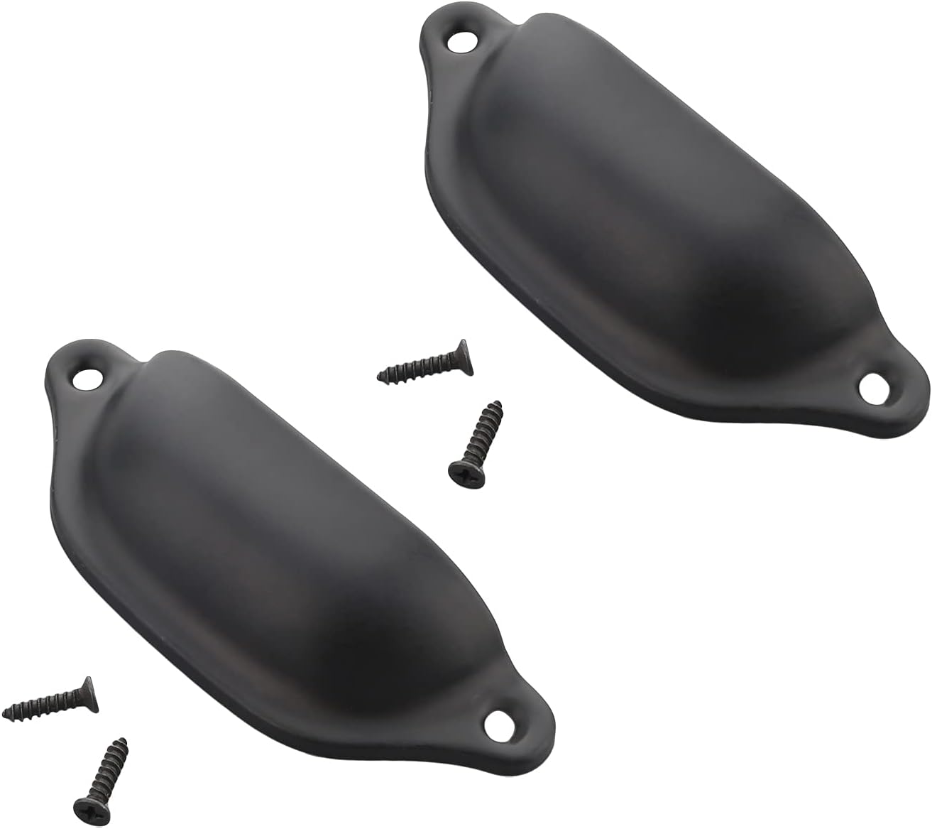 Cup Pulls, Iron Shell Pull Handles Bronze Tone for Dresser Kitchen Cabinet Drawer, 3.86"x1.34" (LxW),10 Pcs