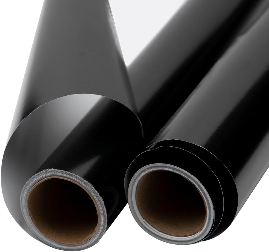JAM Paper Gift Wrap - Glossy Wrapping Paper - 52.6 Sq Ft Total (17 in x 18 Ft Each) - Glossy Black - 2 Rolls/Pack