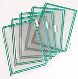 Tarifold Fr 114005 – Pochettes à pivots A4 PVC pour Support Kit Présentoir Mural et Pupitre porte document Métal, Couleur Vert, 10 pochettes
