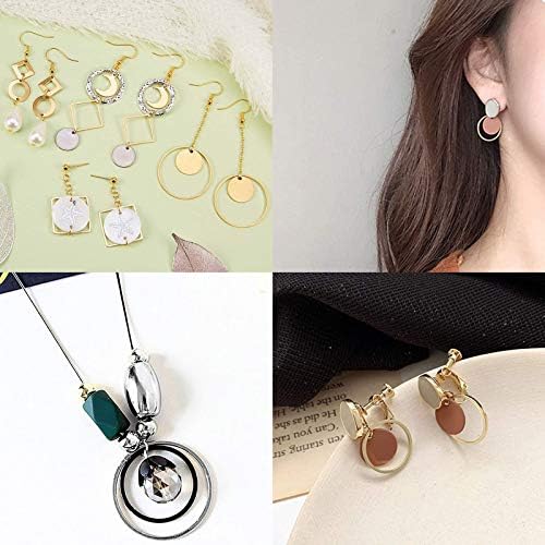 SUNNYCLUE 120pcs 4 Size Earring Charm Connector Links Mini Circle Charms Round Blank Frame Stainless Steel Pendant for Earring Making DIY Jewelry Making Findings