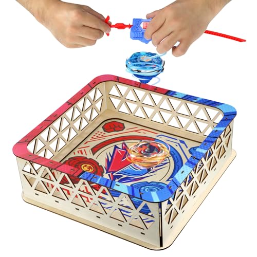 WSBXBB Wooden Stadium Battle Arenan, 16\" Large Battle Top Stadium Use for Battling Tops Game, Compatible with Most Brands Spinning for Stadium Battle Lover-not Included The launchers