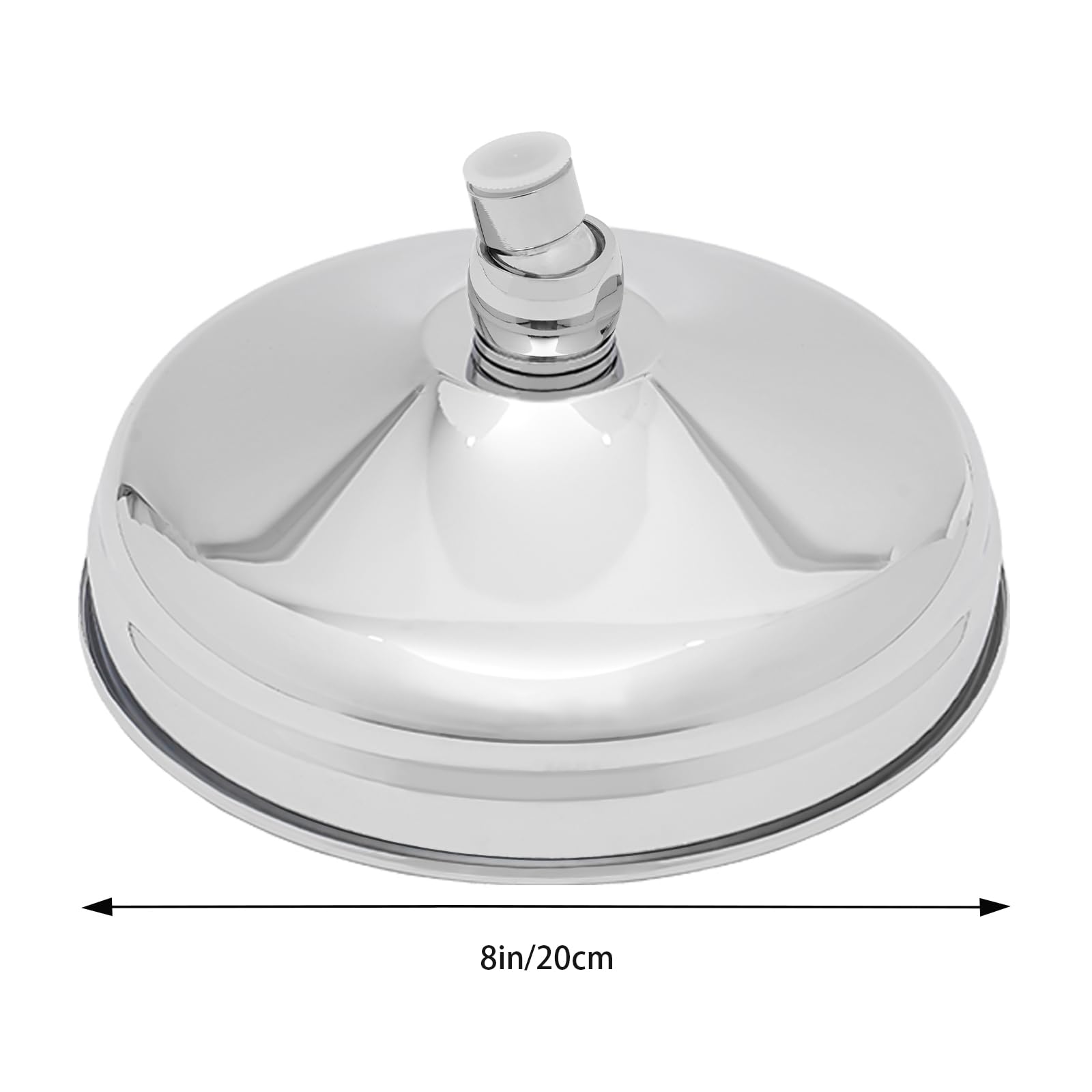 Słuchawka prysznicowa ze stali nierdzewnej, deszczownica 20 cali, antyczny design, średnica 20 cm, regulowana 360°, przyłącze G1/2, chromowana powierzchnia, do łazienki, wytrzymała, trwała