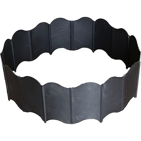 Amazon 枚組 プラスチック柵縁取り 芝生景観柵 屋外ガーデンフレキシブルフェンス 花壇縁取り 芝生花壇用装飾ボーダーまたは草刈りエッジ16x14cm ブラック フェンス 垣