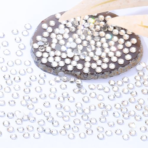 Image of Crystal Clear Flatback Rhinestones SS30 (6.4-6.6mm), 576pcs Glass Nail Gems, Non Hotfix Rhinestones for Nails, Crafts, Clothing, DIY Bling Decorations