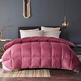 NZPOST Piumino King Size Lussuoso Piumino D'Oca in Piuma D'Oca Piumino King Size in Cotone Antipolvere Tessuto Anti-Piuma Anti-allergene (Rosso 220x240cm 4,5kg)