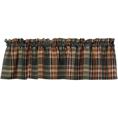 Park Designs Farmhouse Kitchen Valances for Windows - Rustic Lodge Wood River | Fall Decor Window Valance Curtains | Plaid Curtain Valances for Windows | BOHO Living Rooms & Bathrooms | 72" x 14"