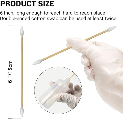 Miniatura 3 de 900400 PCS Gun Cleaning Swabs Double Ended - 6 Inch Pistol Cleaning Swabs with Bamboo Handle - Highly Absorbent, Lint Free Gun Cleaning Supplies