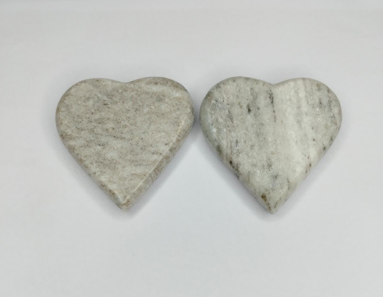 MBSC Natural Marble Paper Weight Set of 2 (3x3 Inch) | Heart Shape Grey Stone Desk Paperweights for Home, Office & Study Table | Decorative Heavy Paper Holder Gift Item (Heart, Grey) 2
