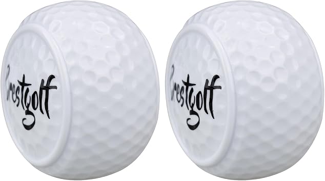 MUXSAM 2Pcs Flat Golf Balls, Flat Putting Practice Golf Balls Soft Golf Training Accessory for Indoor Backyard Golfing Exercises Skill Development